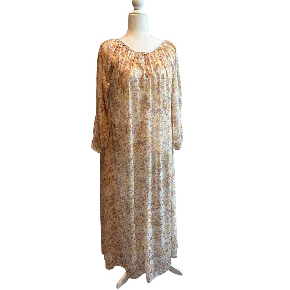Moodsetter Vintage Floral Muumuu Nightgown House Dress One Size